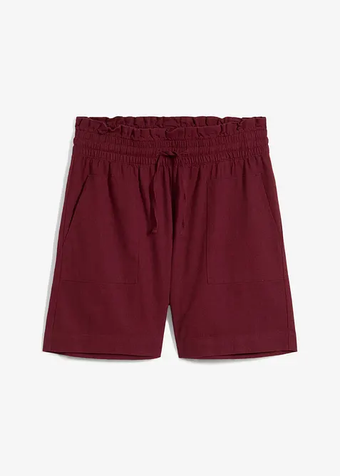 Shorts aus Leinen-Viskose-Mix in rot von vorne - bonprix