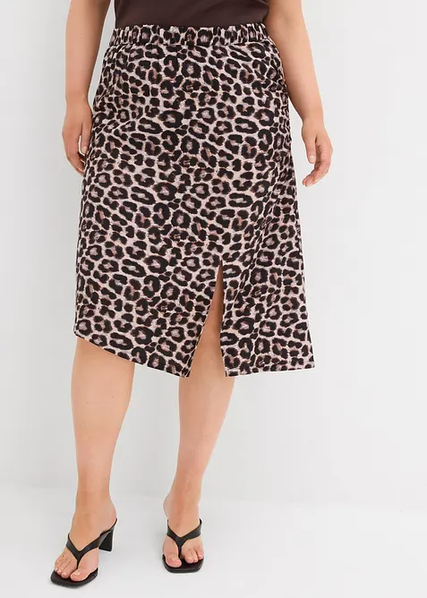 Leo-Rock aus softer Viskose in beige von vorne - bonprix