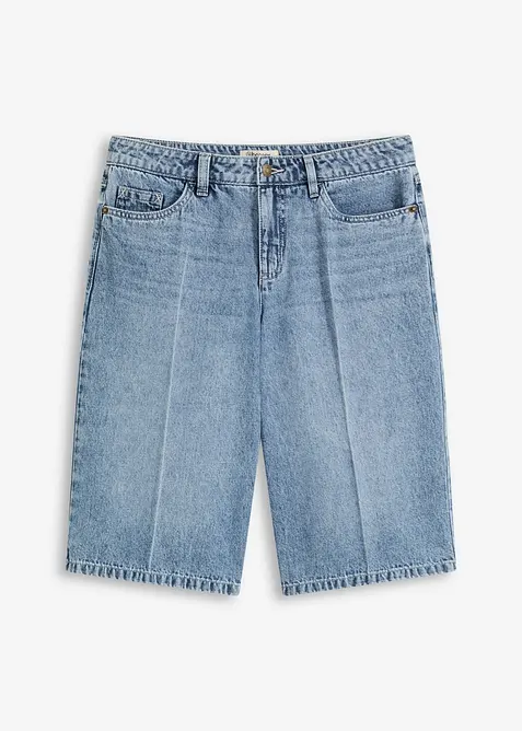Jeans-Bermuda Mid Waist in blau von vorne - bonprix