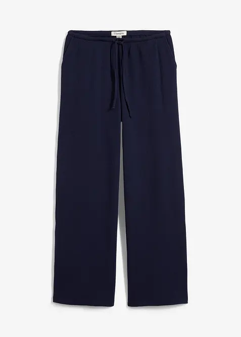 Strukturhose aus reiner Baumwolle in blau von vorne - bonprix