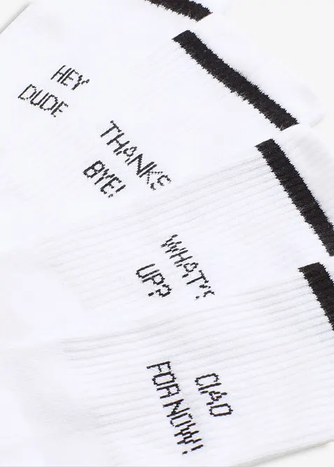 Tennissocken mit Bio-Baumwolle (4er Pack) in weiß von vorne - bonprix