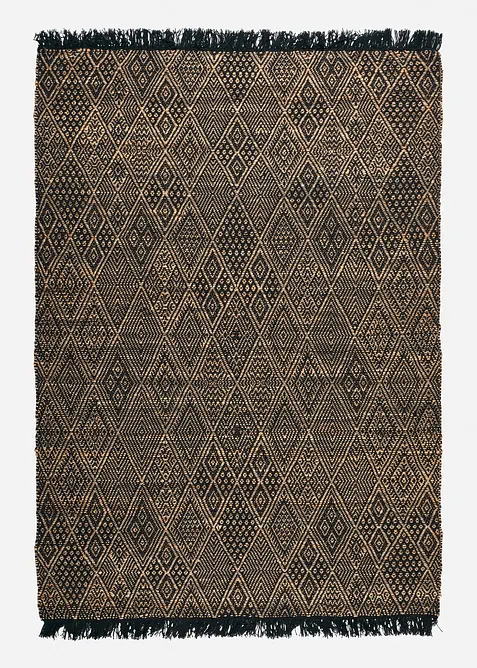 Kelim-Teppich mit Fransen in beige von vorne - bonprix