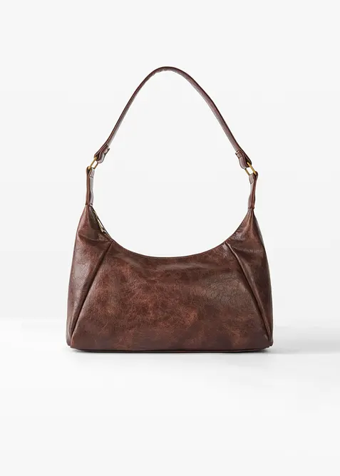 Handtasche in Lederoptik in braun von vorne - bonprix