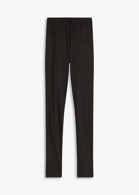 Strumpfleggings aus weichem Material in schwarz von vorne - bonprix