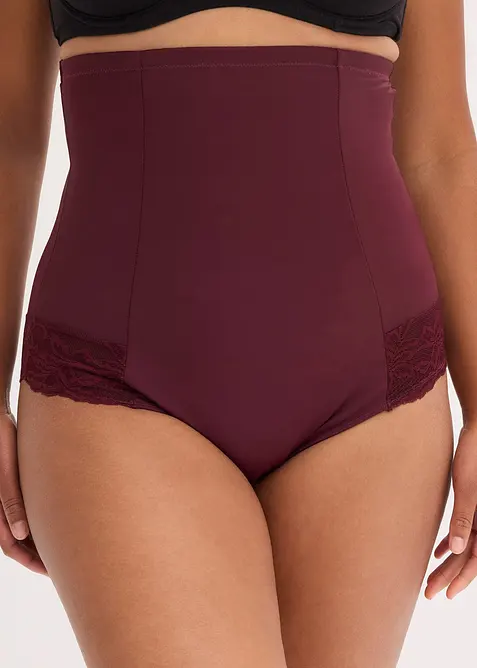 Highwaist Shape Panty mit Spitze und starker Formkraft in rot von vorne - bonprix