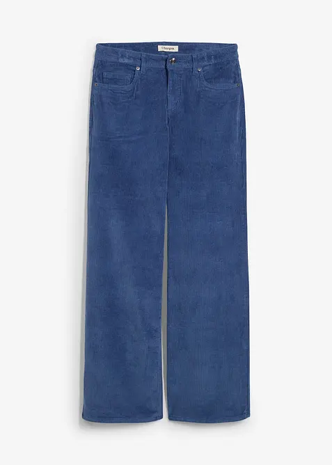 Cordhose aus elastischem Baumwoll-Mix in blau von vorne - bonprix