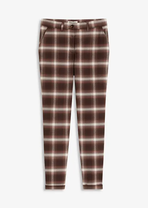 Karohose mit Umschlag in braun von vorne - bonprix