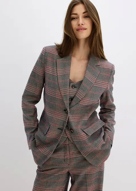 Oversize-Blazer als Einreiher mit 2-Knopf-Verschluss in braun von vorne (im Anschnitt) - bonprix
