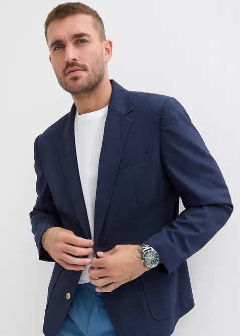 Baukasten-Sakko, Regular Fit in blau von vorne (im Anschnitt) - bonprix
