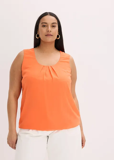 Blusentop in orange von vorne (im Anschnitt) - bonprix