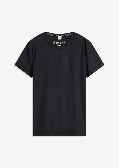 Ultrasoftes Sport-Shirt, schnelltrocknend in schwarz von vorne - bonprix