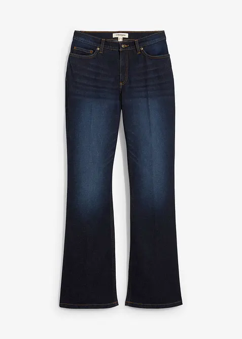 Flared-Jeans Mid Waist in blau von vorne - bonprix