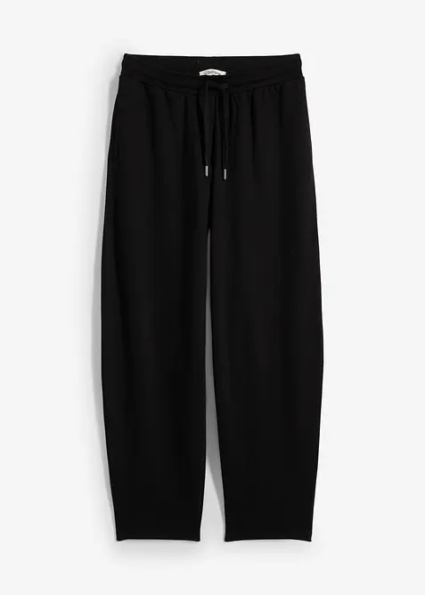 Barrel-Sweathose aus reiner Bio-Baumwolle in schwarz von vorne - bonprix
