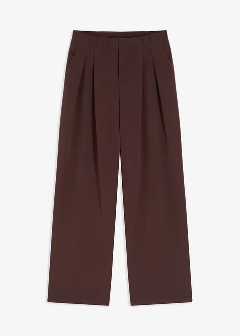 Bundfaltenhose mit Bequembund in braun von vorne - bonprix