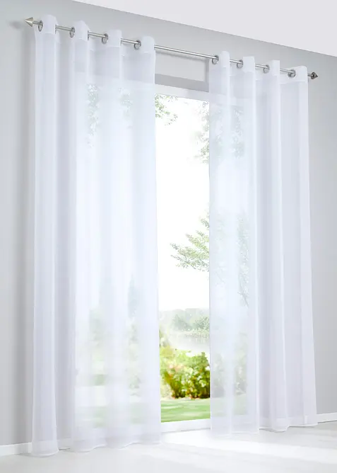 Gardine aus feiner Batist-Struktur, auch in extra lang (1er Pack) in weiß - bonprix