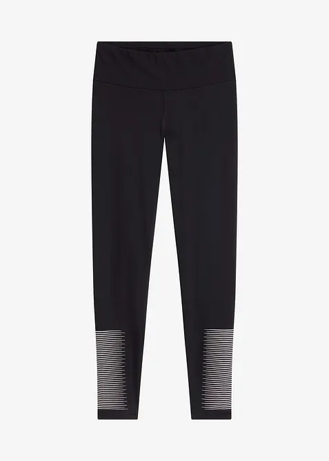 Komfort Sport-Leggings, schnelltrocknend in schwarz von vorne - bonprix