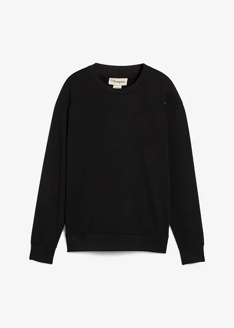 Sweatshirt aus reiner Bio-Baumwolle in schwarz von vorne - bonprix