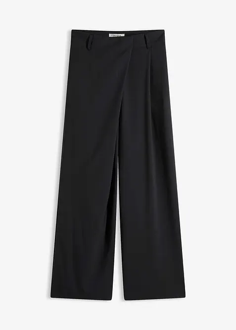 Marlenehose mit hohem Bund in schwarz von vorne - bonprix