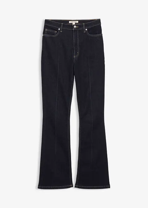 Bootcut-Jeans High Waist in blau von vorne - bonprix