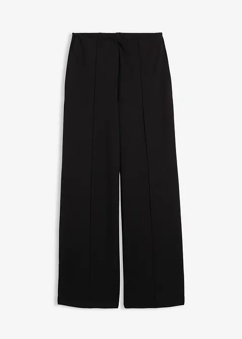 Palazzo-Hose aus bequemen Punto di Roma in schwarz von vorne - bonprix