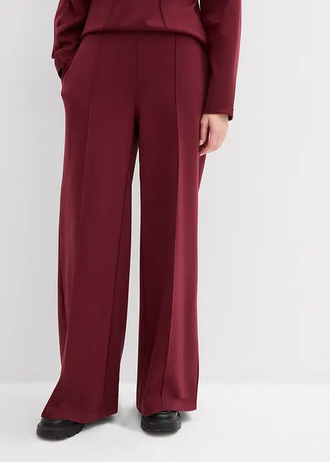 Palazzo-Hose aus bequemen Punto di Roma in rot von vorne - bonprix