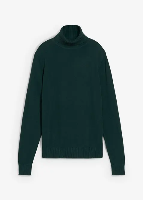 Rollkragenpullover in grün von vorne - bonprix