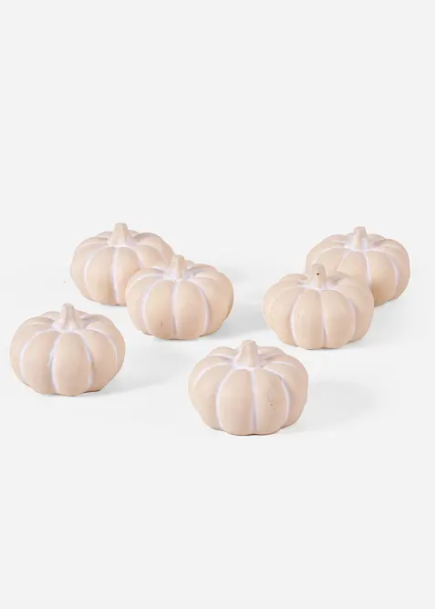 Deko-Objekt Mini-Kürbisse (6er Pack) in beige von vorne - bonprix