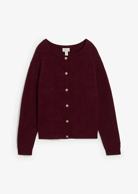 Strickjacke aus weichem Alpaka Woll-Mix in rot von vorne - bonprix