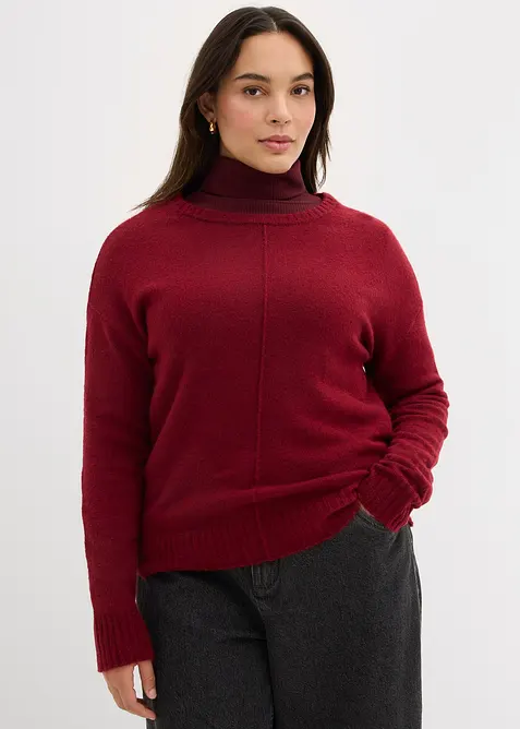 Pullover in rot von vorne (im Anschnitt) - bonprix