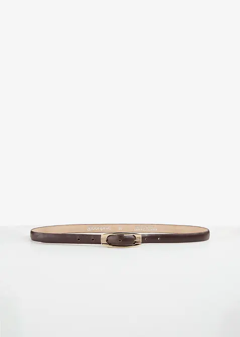 schmaler Ledergürtel in braun von vorne - bonprix
