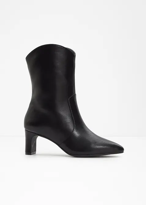 Stiefeletten mit Blockabsatz in schwarz - bonprix