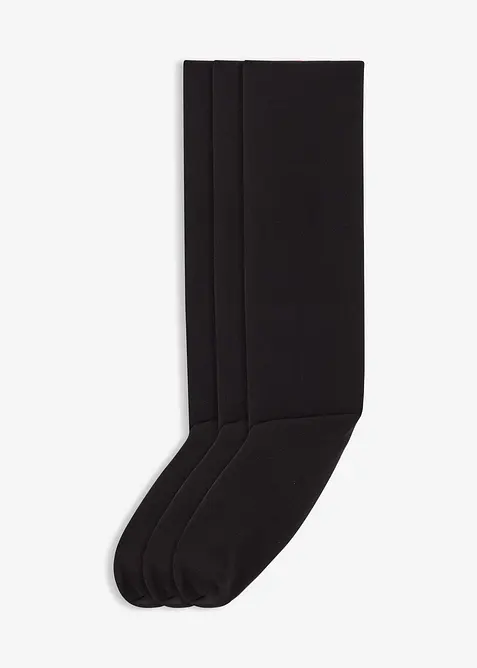 Thermo Kniestrümpfe in Feinstrumpfqualität 120 DEN (3er Pack) in schwarz von vorne - bonprix