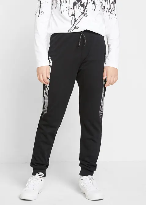 Jogginghose aus weichem Baumwoll-Mix in schwarz von vorne - bonprix