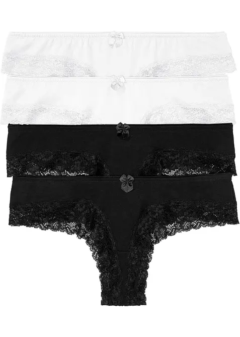 Brazilslip mit weicher Baumwolle (4er Pack) in schwarz - bonprix