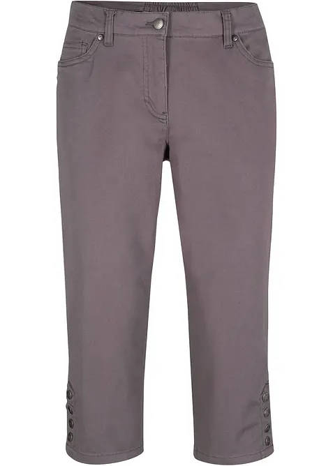 Capri-Hose aus Baumwoll-Mix in grau von vorne - bonprix