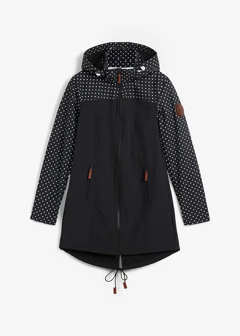 Wasserabweisende Softshelljacke in schwarz von vorne - bonprix