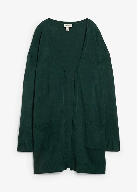 Longstrickjacke in grün von vorne - bonprix