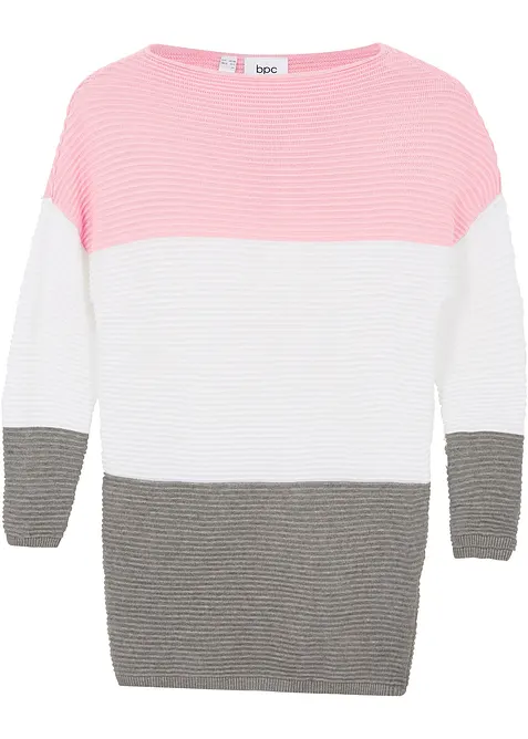 Longpullover in rosa von vorne - bonprix