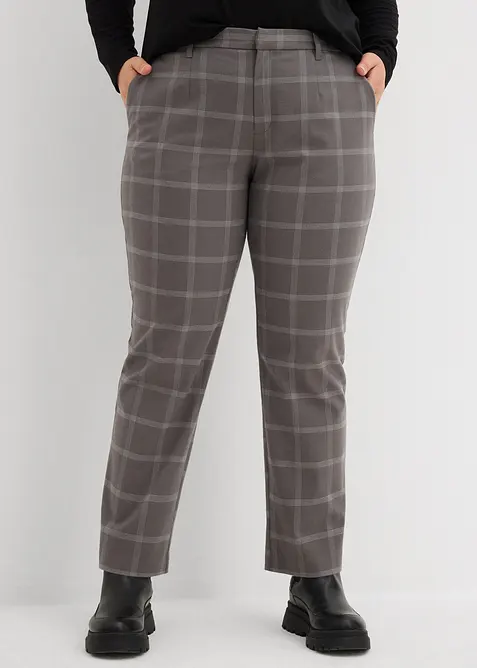 Chinohose aus Viskose-Mix in grau von vorne - bonprix
