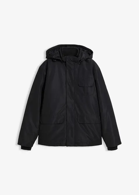 3 in 1 Winterjacke mit heraustrennbarer Innenfleecejacke in schwarz von vorne - bonprix
