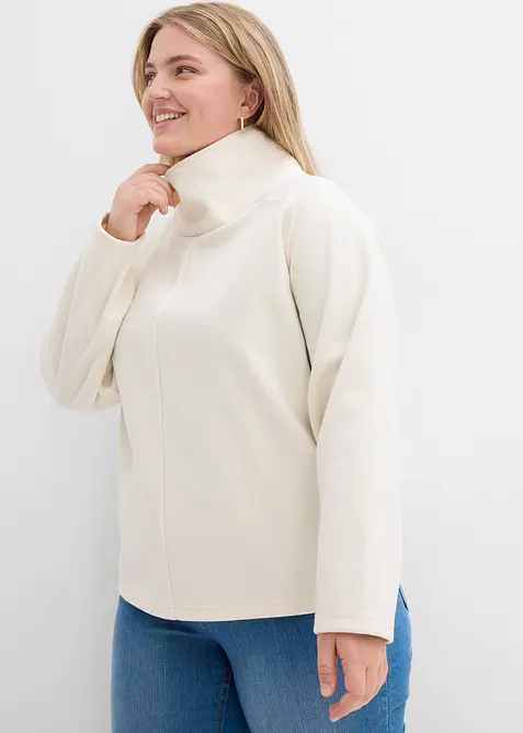 Rollkragenpullover in weiß von vorne (im Anschnitt) - bonprix