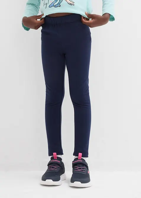 Thermo-Leggings (2er Pack) in blau von vorne - bonprix