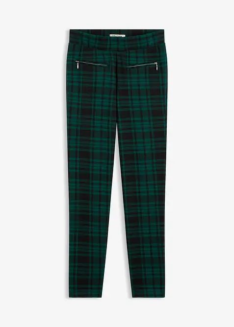 Jersey-Hose aus Jacquard in grün von vorne - bonprix