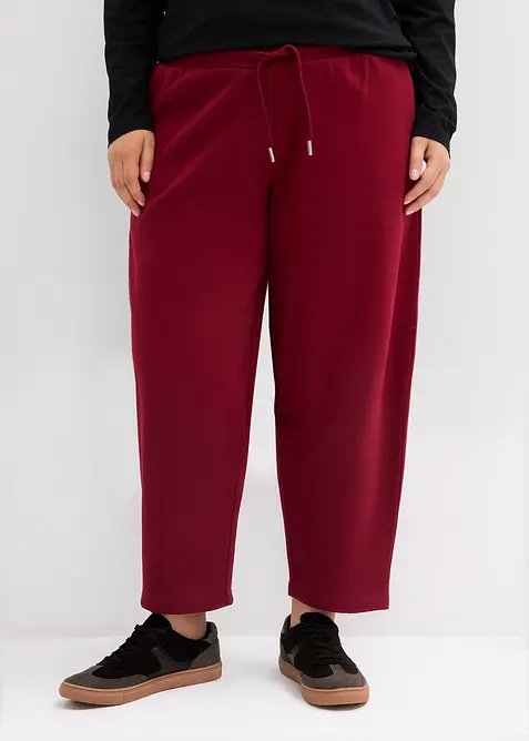 Barrel-Sweathose aus reiner Bio-Baumwolle in rot von vorne - bonprix