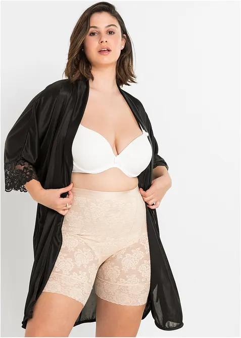 Medium Shape-Radlerhose mit Spitze in beige von vorne - bonprix
