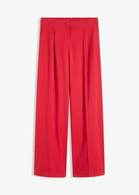 Palazzo-Hose aus fließendem Viskose-Mix in rot von vorne - bonprix