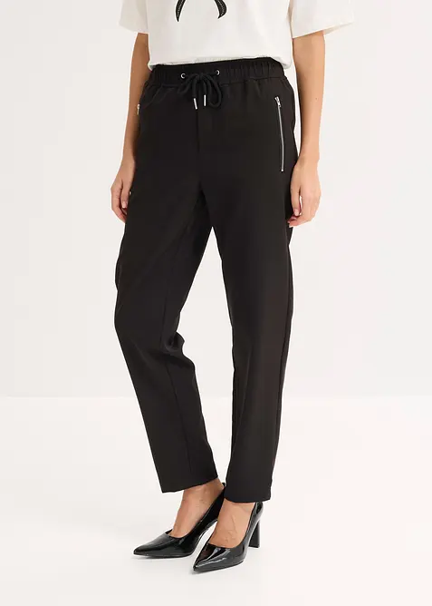 Schlupfhose mit Bequembund in schwarz von vorne - bonprix