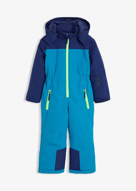Wasserabweisender Schneeanzug in blau von vorne - bonprix