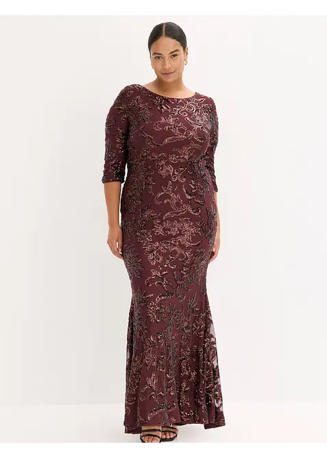 Paillettenkleid mit Rückenausschnitt in rot von vorne (Totalaufnahme) - bonprix