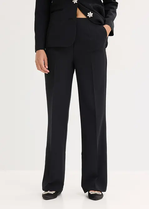 Marlenehose in schwarz von vorne - bonprix